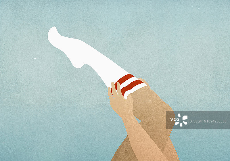 穿高筒袜的女人图片素材