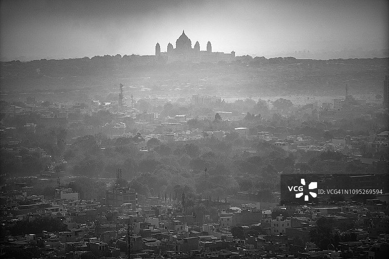焦特布尔拉贾斯坦邦印度城市Umaid Bhawan住宅的风景图片素材