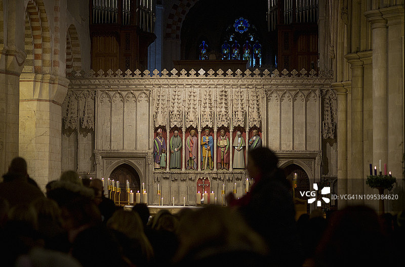 欧洲，英国，赫特福德郡，圣奥尔本斯，2018：圣奥尔本斯大教堂景观。捐赠请求图片素材