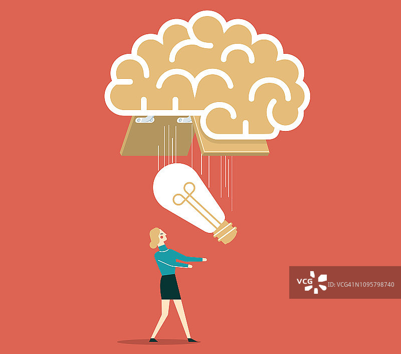 商业女性的创意大脑图片素材