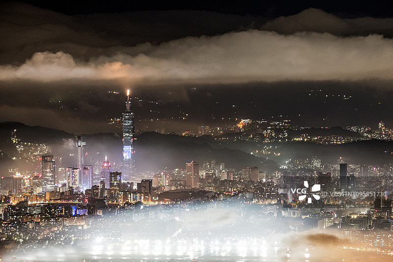 台北101大楼夜景图片素材