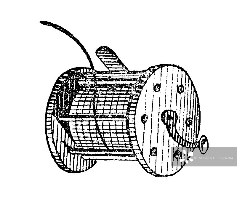 线轴古董法式雕刻插画图片素材