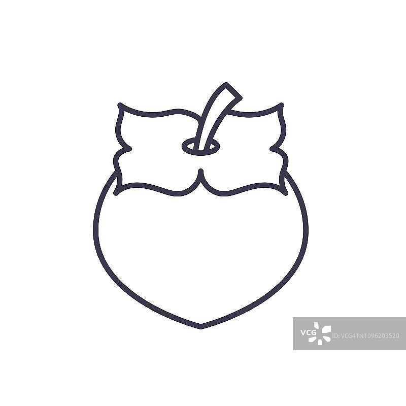 柿子细线图标图片素材