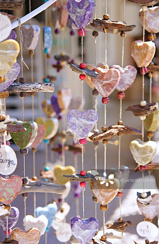 贝壳和传统肥皂手工制作的百叶帘。帕尔加，发现希腊图片素材