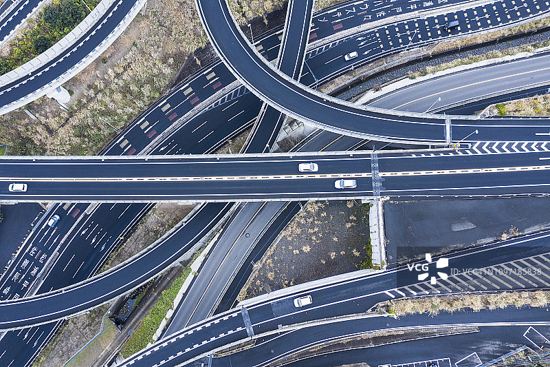 复杂的高速公路交叉口航拍照片图片素材