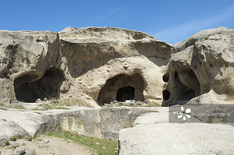 乌普利斯齐赫洞穴镇的古代岩石洞穴图片素材