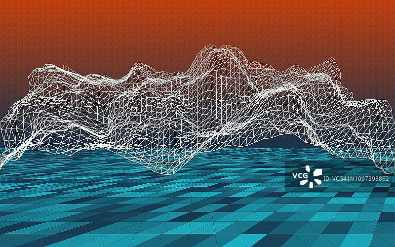 海岸3D地形水平模拟图片素材