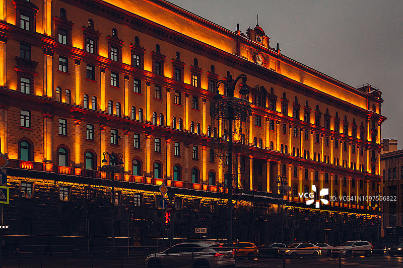 卢比扬卡大楼夜景图片素材