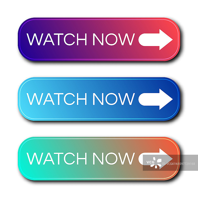 设置三个现代渐变按钮与阴影图片素材