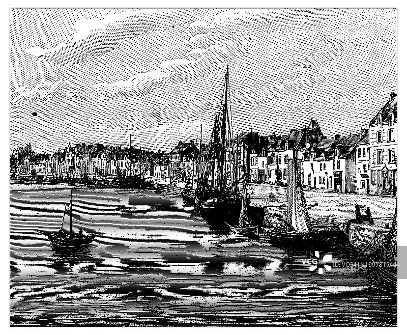 法国复古版画：勒波利根图片素材