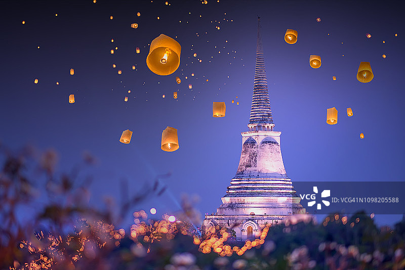 泰国考汪山黄昏宝塔宫殿图片素材