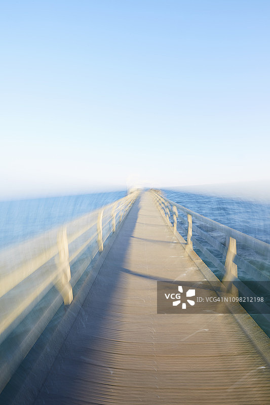 波罗的海的木制码头（具有摄影效果）图片素材