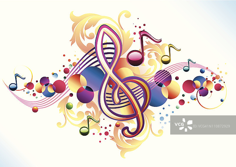 华丽的时髦音符图片素材