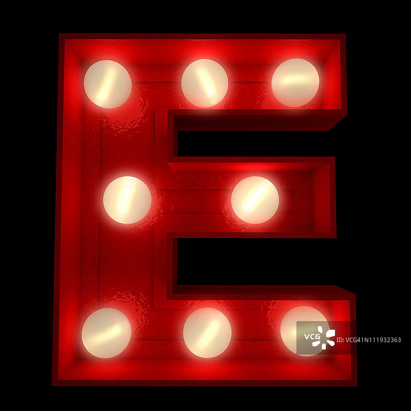 发光字母E图片素材