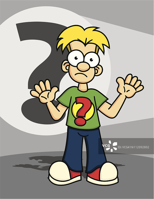 困惑的男孩图片素材