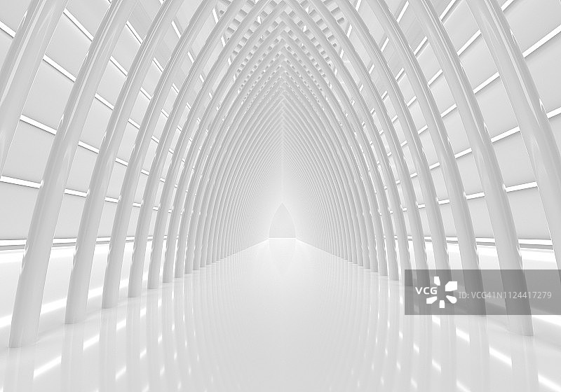 现代隧道 3D 渲染图片素材