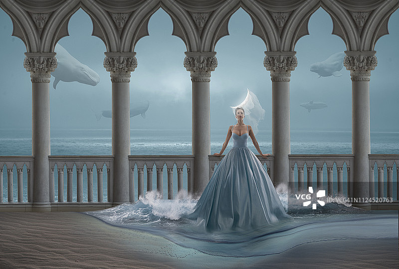 仙女和飞鲸图片素材