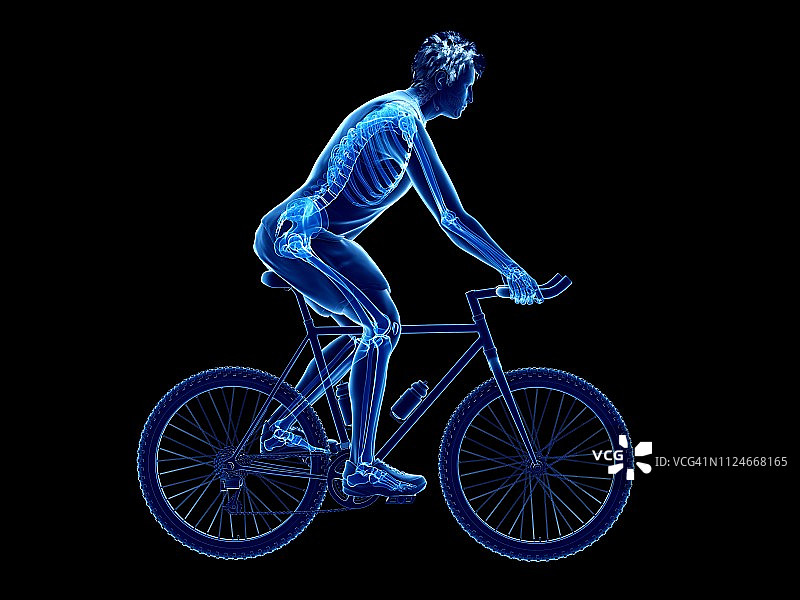 骑自行车者的骨骼插画图片素材