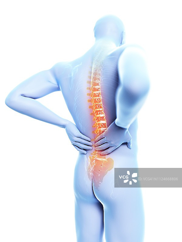 背痛的男人插画图片素材