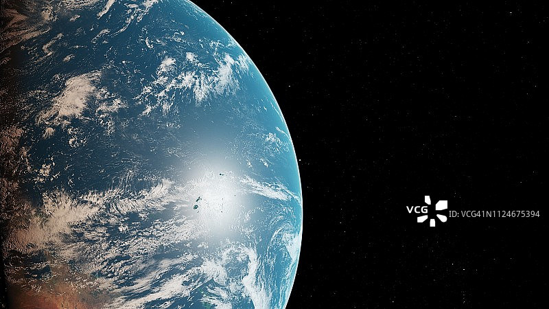 从太空看地球插画图片素材
