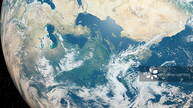 从太空看地球插画图片素材