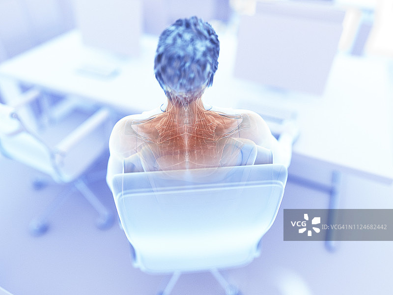 上班族疼痛的肌肉插画图片素材