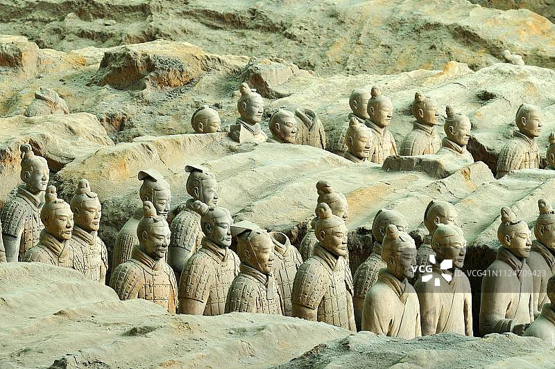 兵马俑，一号坑，秦始皇陵，中国陕西省西安市图片素材