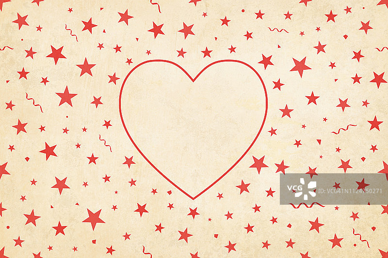 复古风红色爱心背景矢量图图片素材