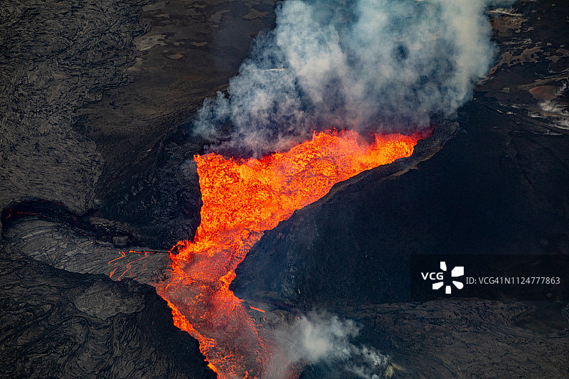 基拉韦厄火山喷发图片素材