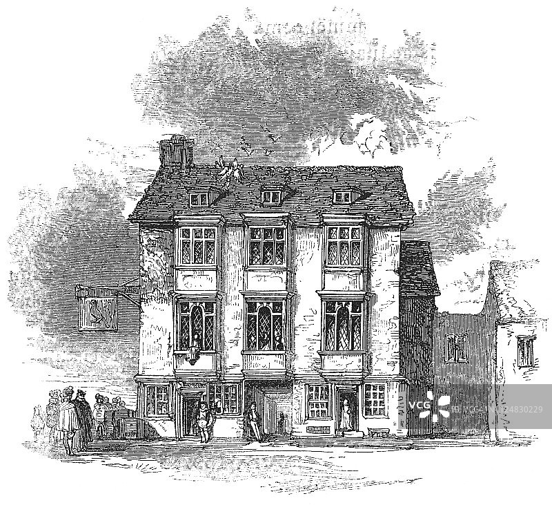 16世纪英国伦敦猎鹰酒馆图片素材