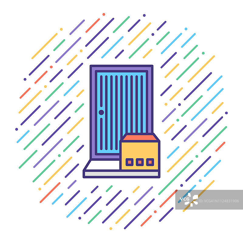 包裹递送扁平线条图标图片素材