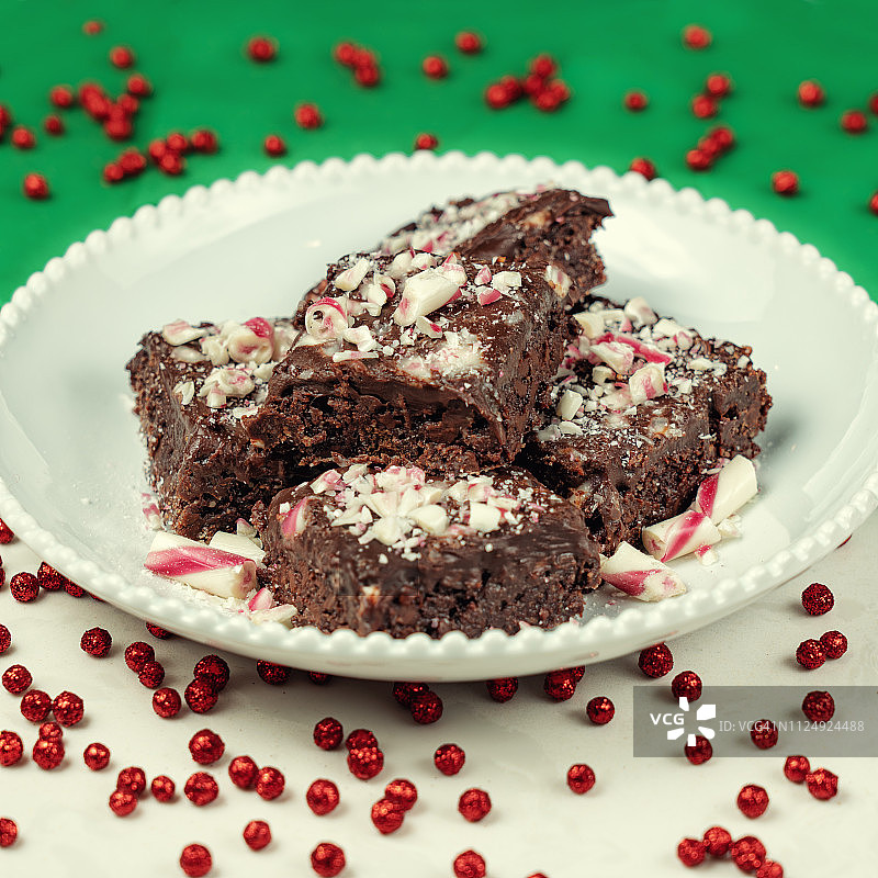 薄荷巧克力布朗尼图片素材