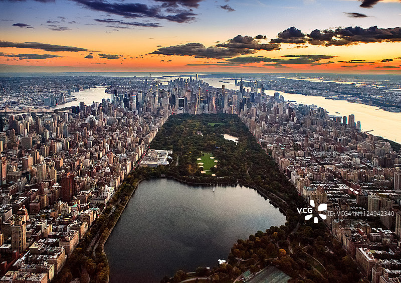 航拍-中央公园图片素材