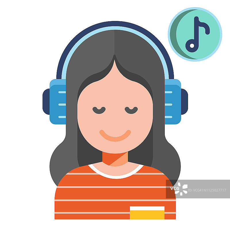 音乐疗法扁平插画图片素材