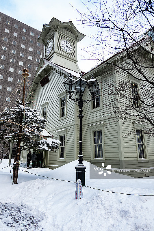 日本北海道札幌市札幌钟楼图片素材