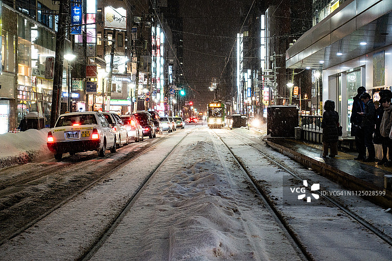 日本北海道札幌薄野十字路口图片素材