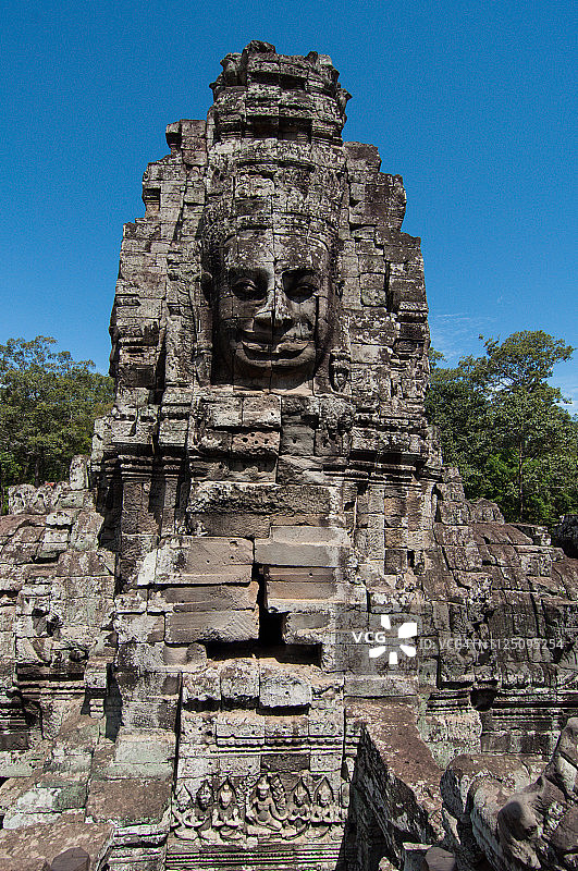 巴戎寺的石头面孔图片素材