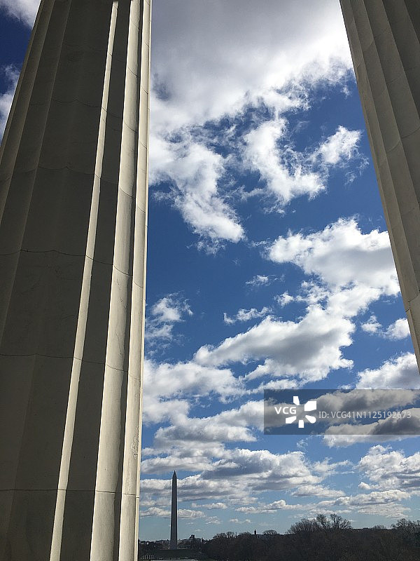 华盛顿纪念碑与立柱图片素材