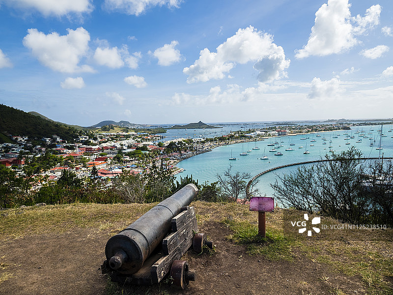 加勒比海圣马丁岛马里戈特湾和桑迪地面景观图片素材