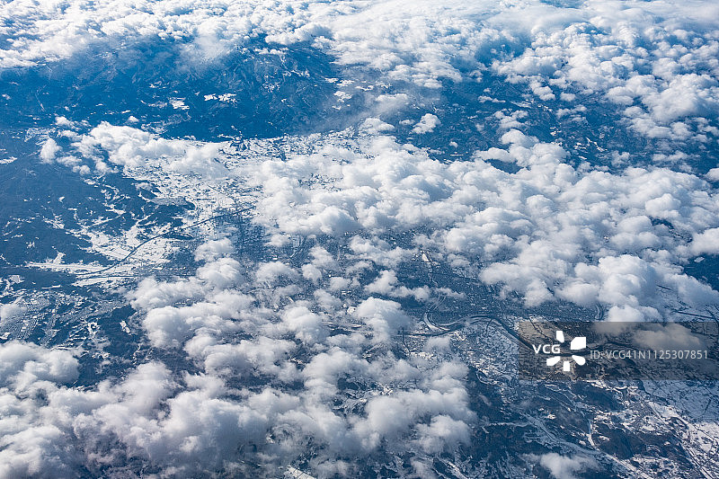 日本福岛县福岛市航拍日景图片素材