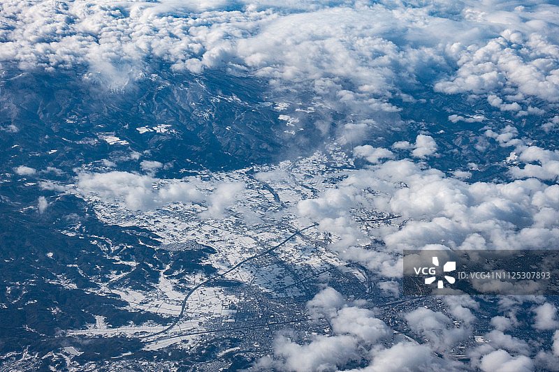 日本福岛县福岛市航拍日景图片素材