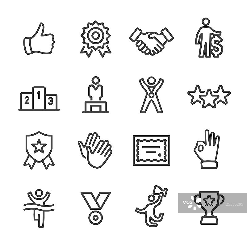 奖励与成功图标 - 线性系列图片素材