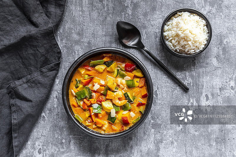 红薯咖喱虾仁图片素材