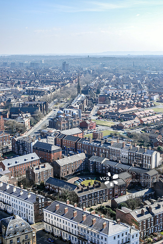 从上方拍摄的利物浦城市风光图片素材