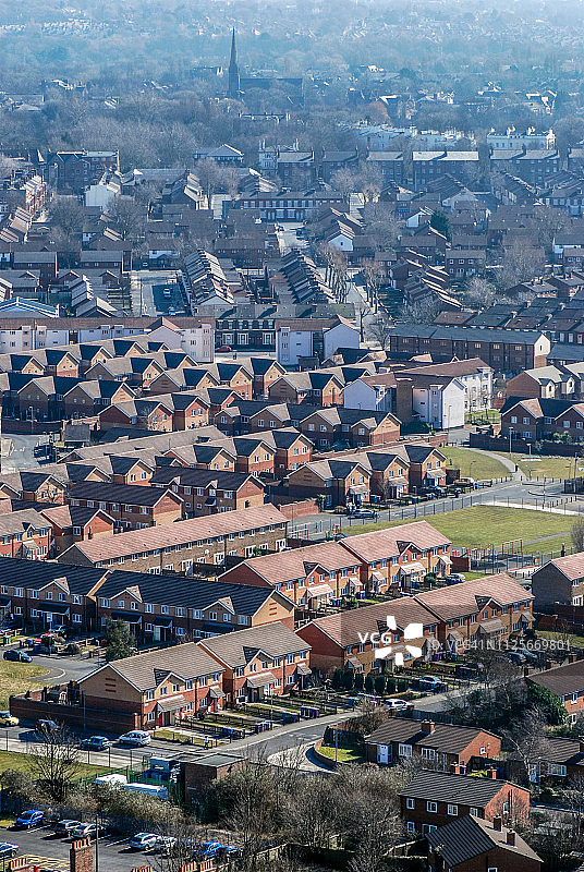 从上方拍摄的利物浦城市风光图片素材