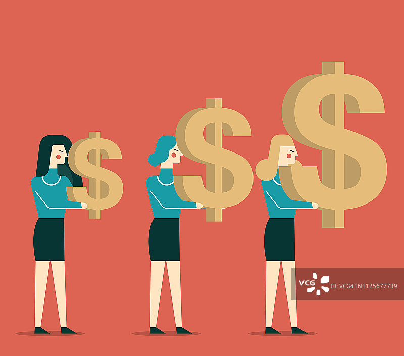 拿着美元符号的女商人图片素材