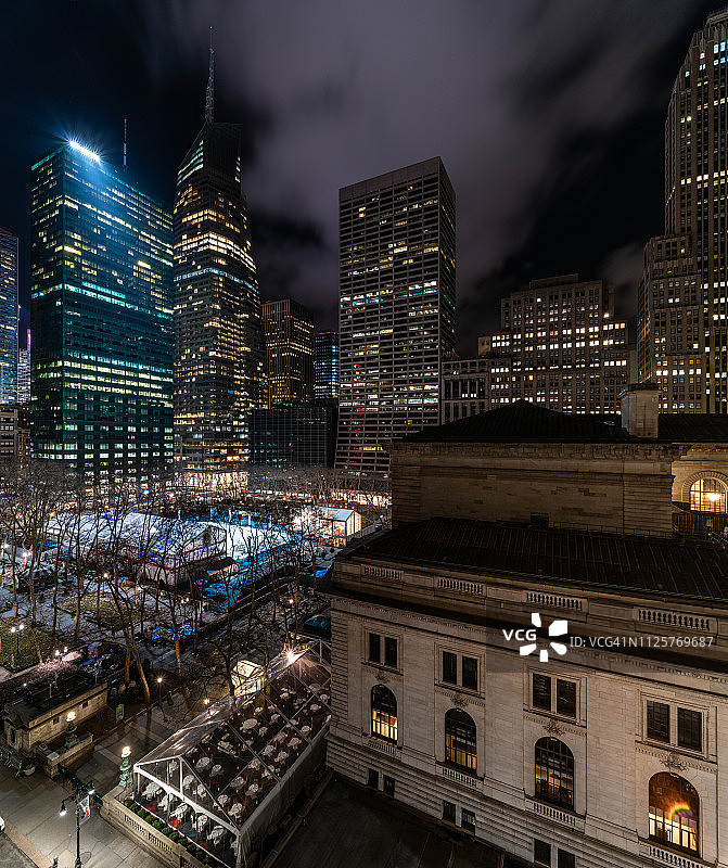 纽约布莱恩特公园天际线景观图片素材
