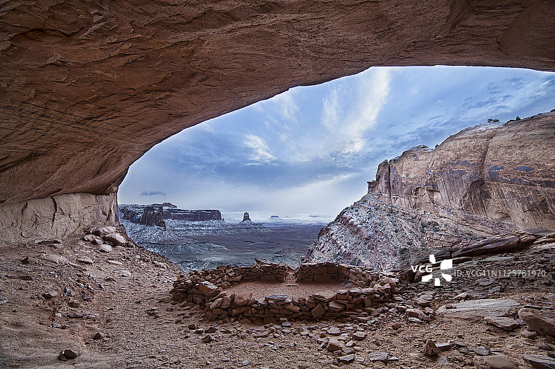 雪后的峡谷地国家公园虚假基瓦图片素材
