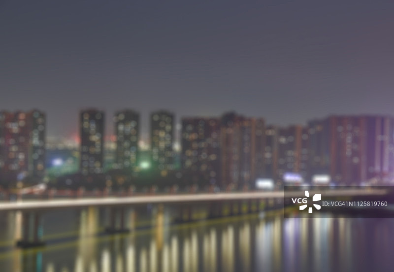 中国广东省江门夜景虚化图片素材