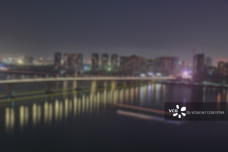 中国广东省江门夜景虚化图片素材